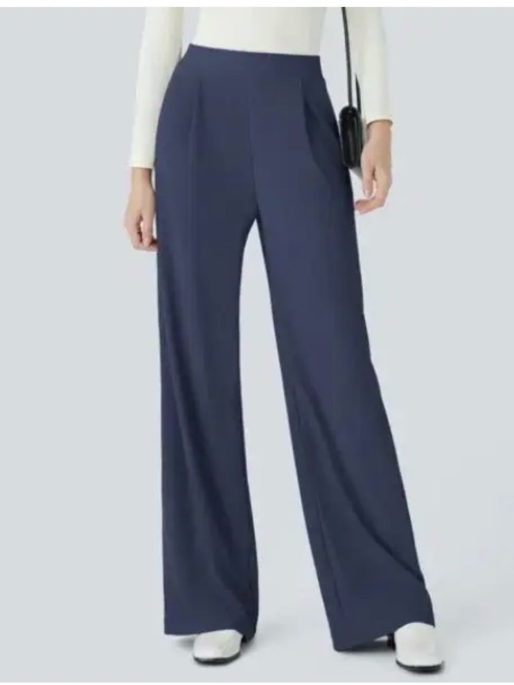 Express Women's Navy Wide-Leg High-Rise Dress Pants